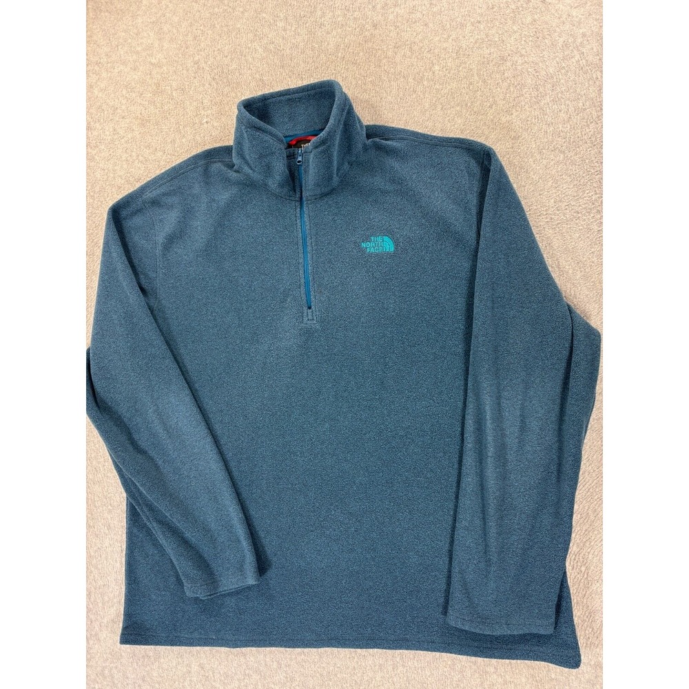 The North Face 1/2 Zip Fleece Stitched Logo‎ Pullover (Men's XL) Blue